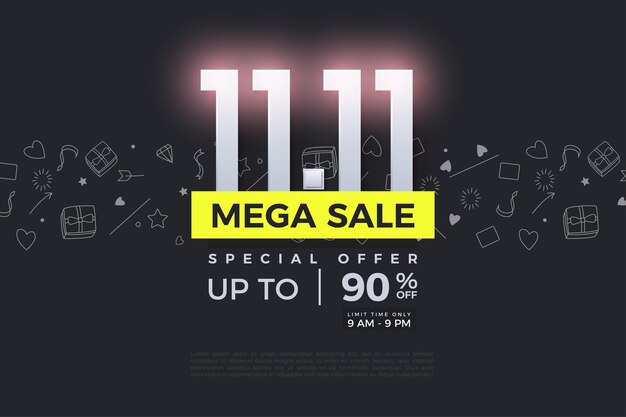 Vector megasale background 1111 edition