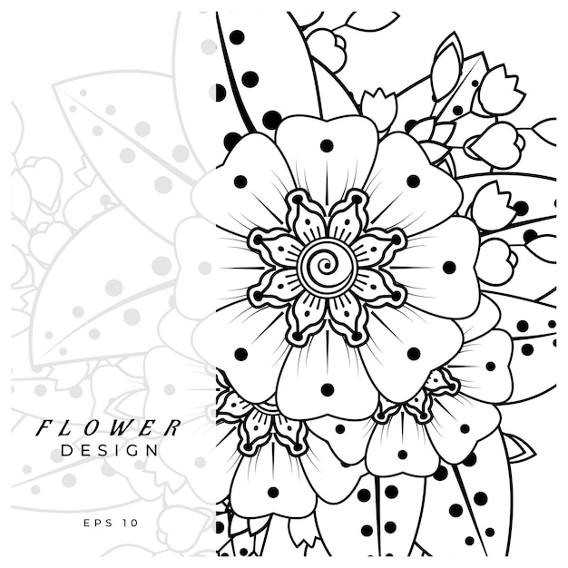Mehndi bloem decoratief ornament in etnische oosterse stijl doodle ornament schets hand tekenen