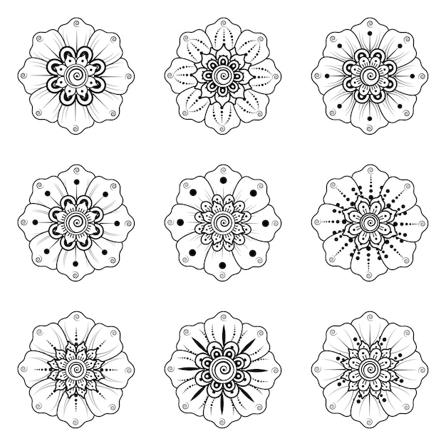 Mehndi-bloem in etnische oosterse stijl kleurplaat