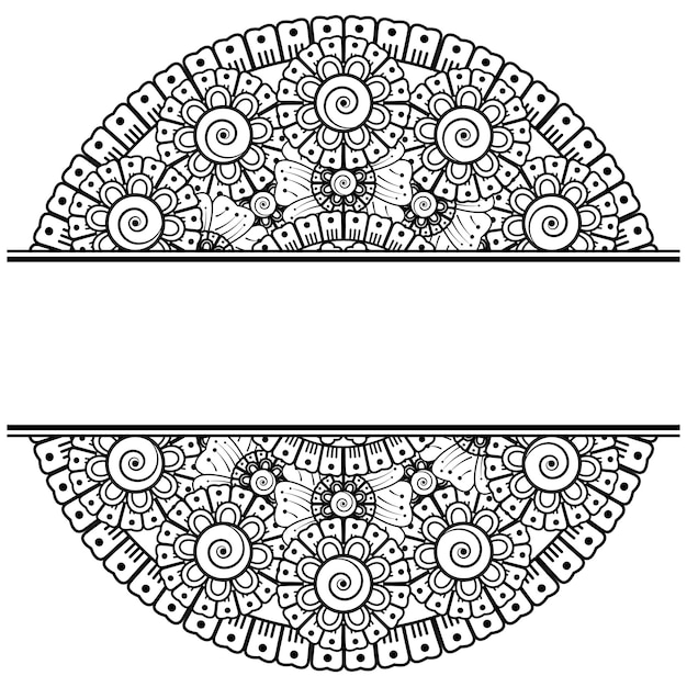 Vector mehndi bloem voor henna mehndi tattoo decoratie decoratief ornament in etnische oosterse stijl