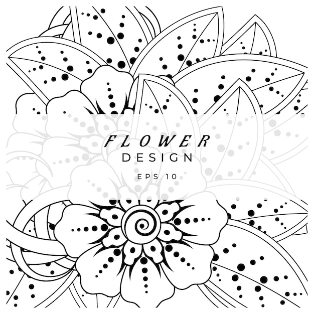 Mehndi flower decorative ornament in ethnic oriental style doodle ornament outline hand draw