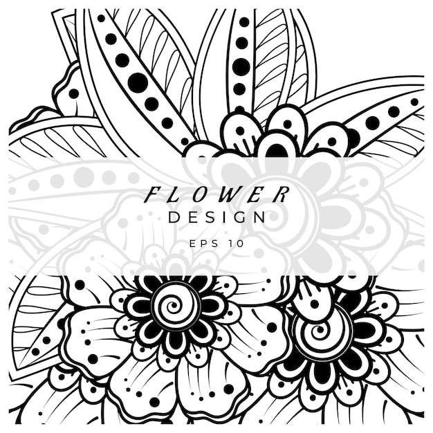 Менди цветочный декоративный орнамент в этническом восточном стиле каракули орнамент наброски рука рисовать