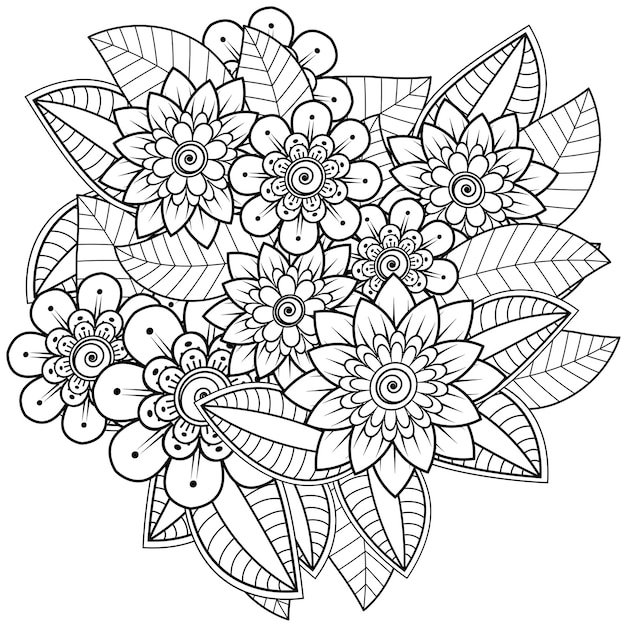 Цветок Менди для хны, изолированные на белом фоне