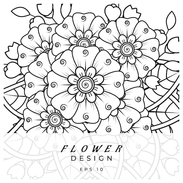 Coloring Books Adult Hand Drawn Flowers Stock Vector (Royalty Free)  2303120331