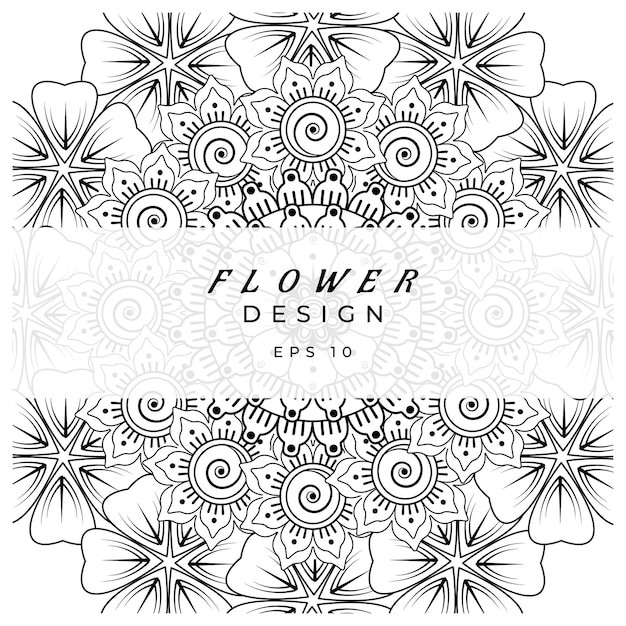 mehndi flower for henna mehndi tattoo decoration coloring book page