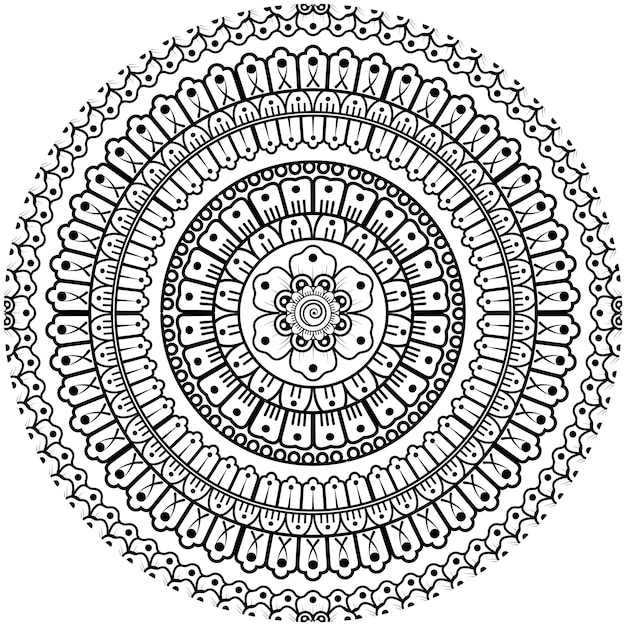 mehndi flower for henna mehndi tattoo decoration coloring book page