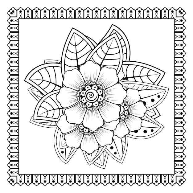 Mehndi flower for henna mehndi tattoo decoration Decorative ornament in ethnic oriental style