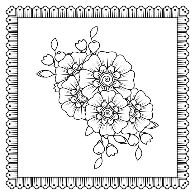 Цветок Менди для украшения татуировки хной Менди Декоративный орнамент в этническом восточном стиле