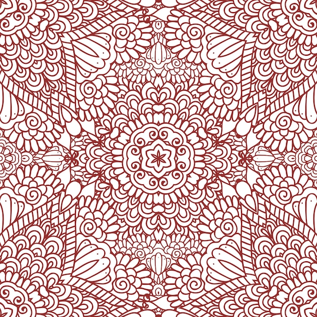 Mehndi henna design seamless pattern