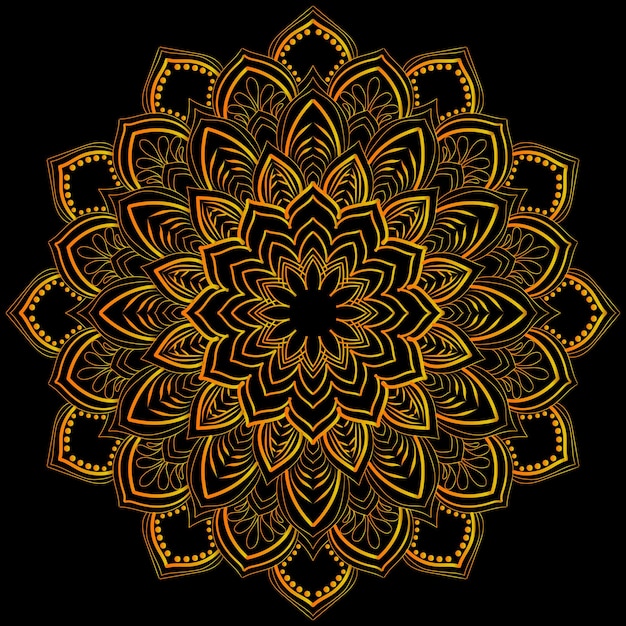 Mehndi Henna Drawing Circular Mandala pattern for tattoo decoration premium product poster