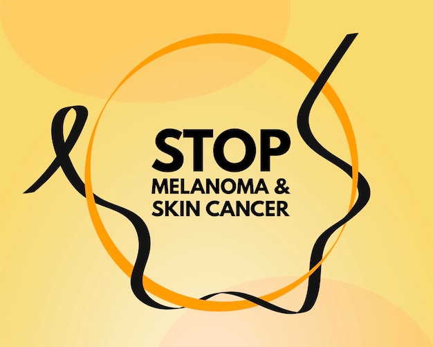 Vector mei is national melanoma and skin cancer awareness month concept met zwarte lintbannersjabloon vectorillustratie