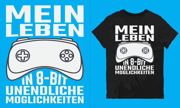 벡터 8비트 unendliche moglichkeiten 티셔츠 디자인 벡터 파일의 mein leben