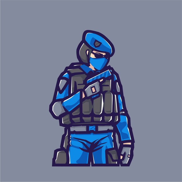 Vector meisje agent mascotte