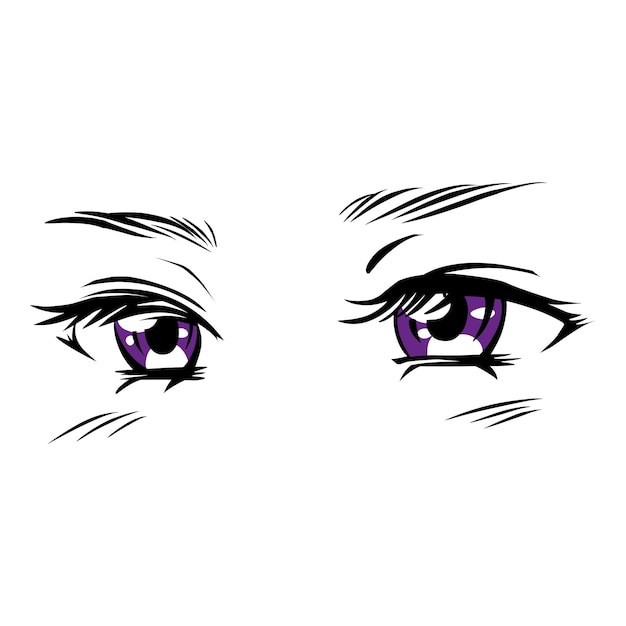 Meisje anime ogen vector Anime ogen uitdrukking