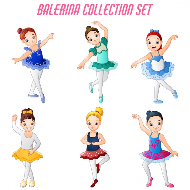 Meisje ballerina's dansen collectie set