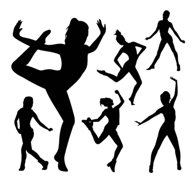 meisje dansen prestaties silhouet