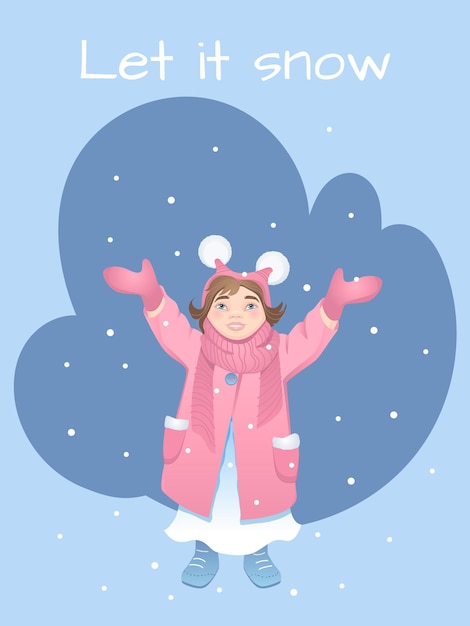 Meisje en sneeuw Vector illustratie