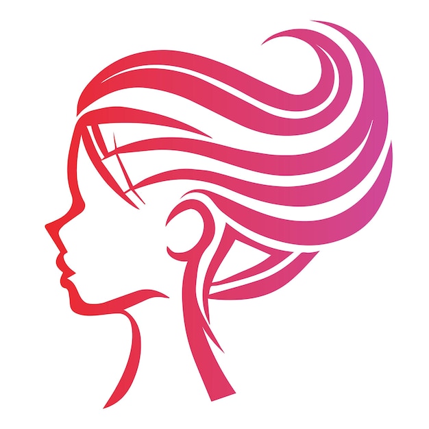 Meisje haar salon schoonheidssalon logo pictogram symbool