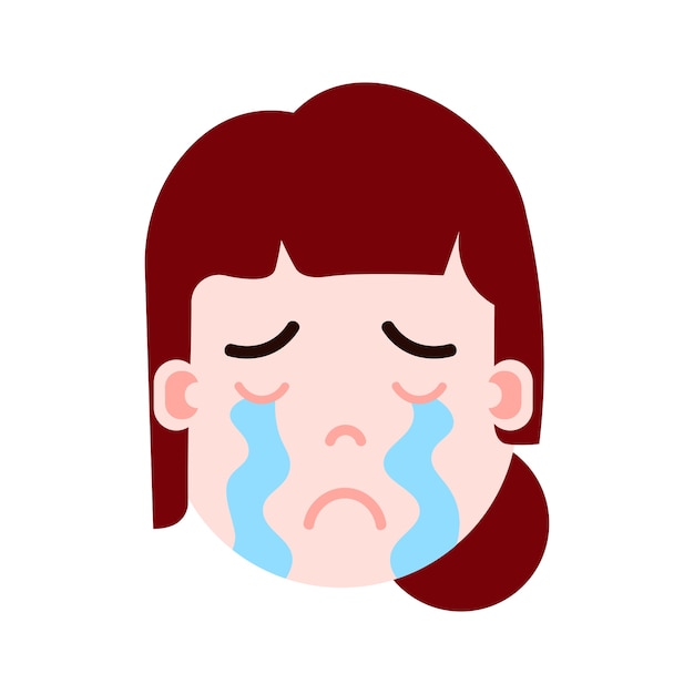 meisje hoofd emoji personage pictogram