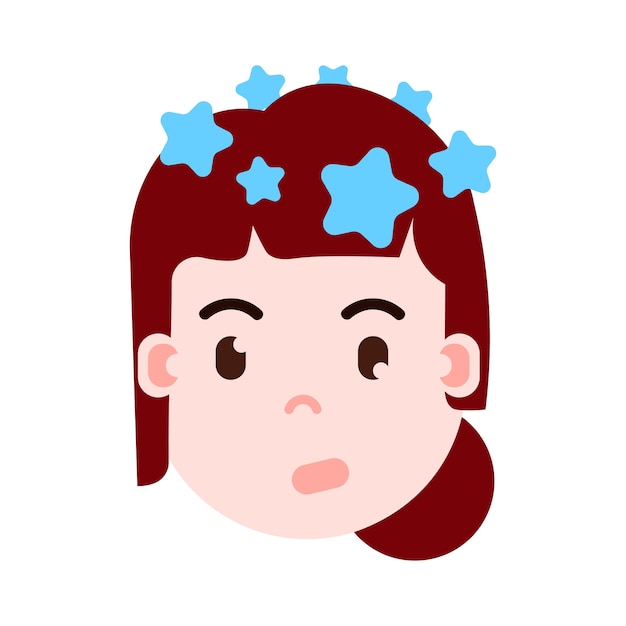 meisje hoofd emoji personage pictogram