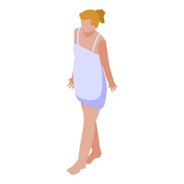 Vector meisje in sauna icoon isometrisch van meisje in sauna vector pictogram voor webdesign geïsoleerd op een witte achtergrond