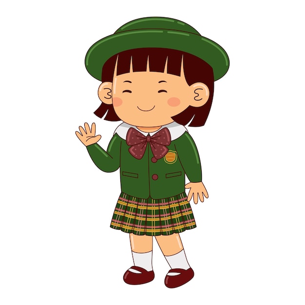 meisje kinderen japan schooluniform vectorillustratie