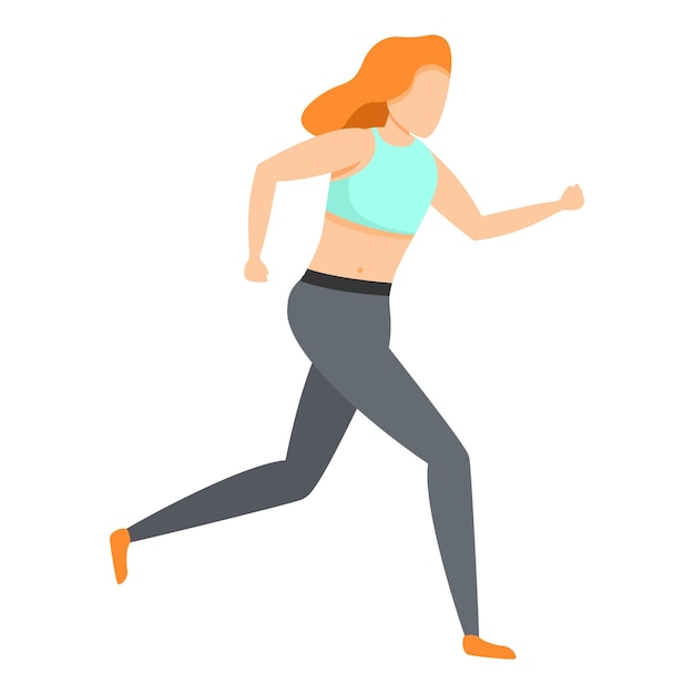 Meisje loopt in leggings pictogram Cartoon van meisje loopt in leggings vector pictogram voor webdesign geïsoleerd op een witte achtergrond