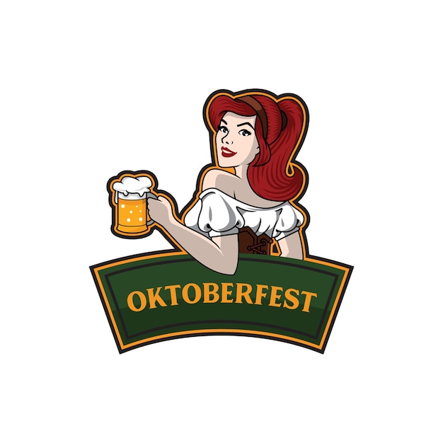 Meisje met bier oktoberfest-sjabloon