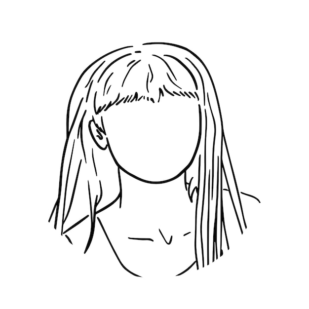 Meisje met dreadlocks en pony portret doodle lineaire cartoon kleurboek