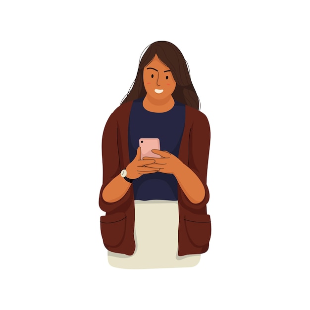 Meisje met haar telefoon.