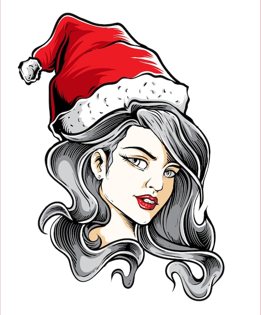 Meisje santa vector