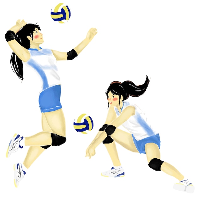 Meisje speelt volleybal sport