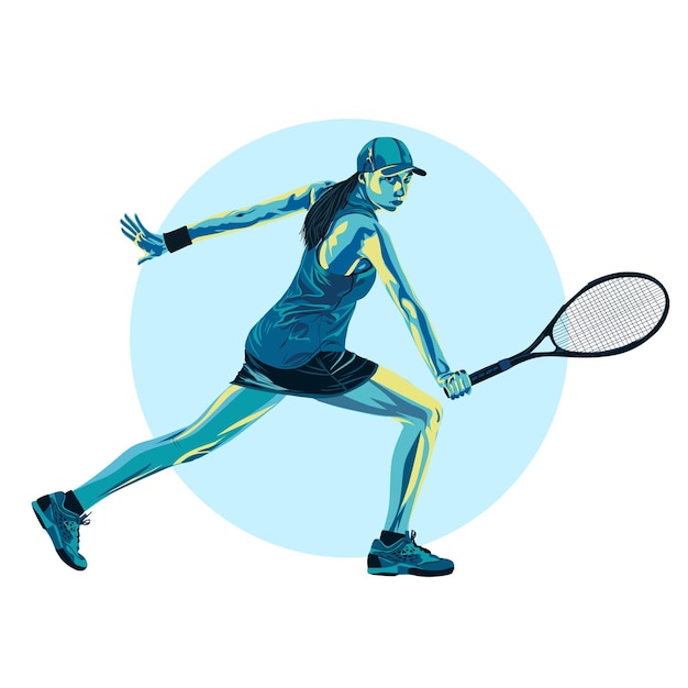 Meisje Spelen Tennis Concept Illustratie