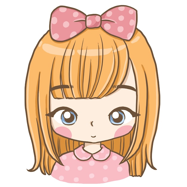 meisje tekenfilm doodle kawaii anime kleurplaat schattig illustratie tekening karakter chibi manga strip