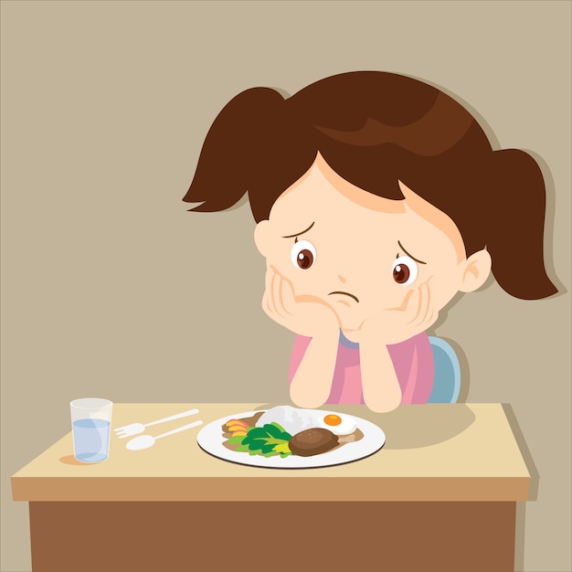 Meisje verveeld met eten