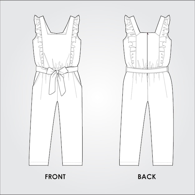 Vector meisjes jumpsuit