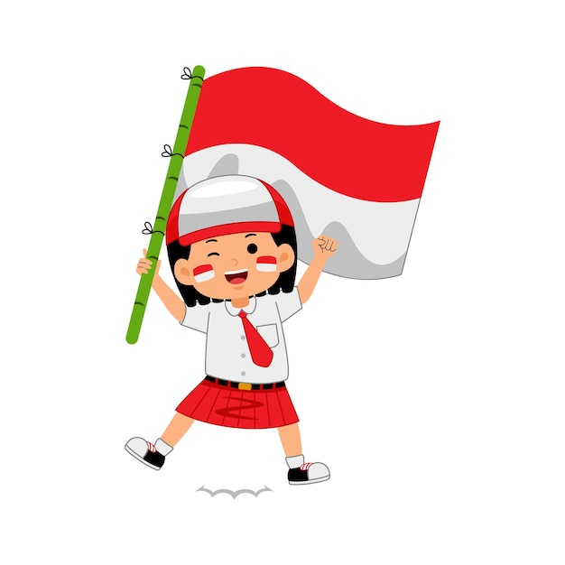 Meisjes vieren de Onafhankelijkheidsdag van Indonesië