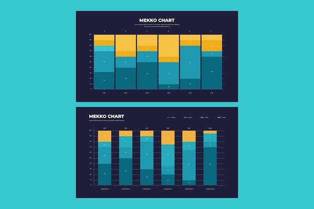 Vector mekko grafiek infographic