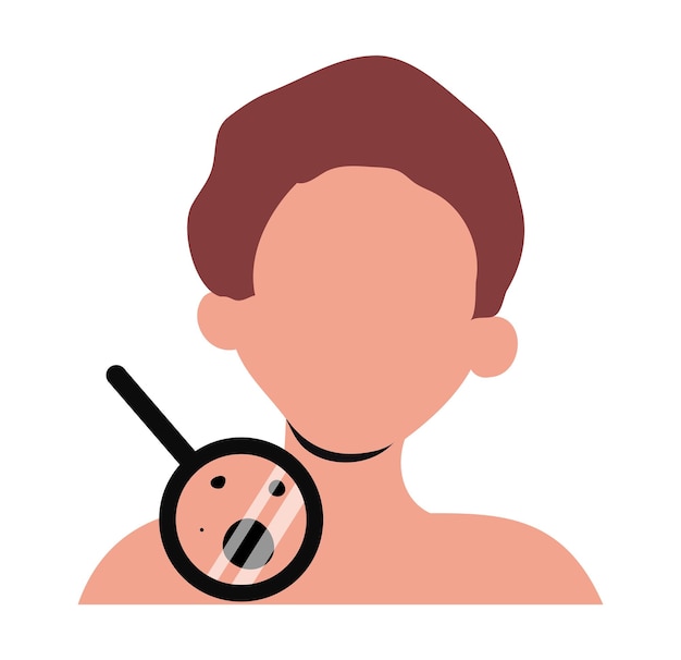 Melanoma diagnosis dermatology examination icon vector illustration