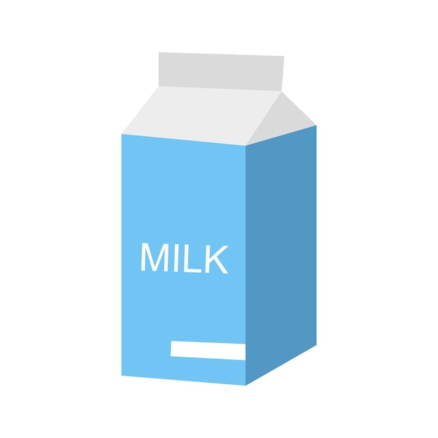 Melk pictogram. Papieren fles melk. Vectorafbeeldingen in vlakke stijl