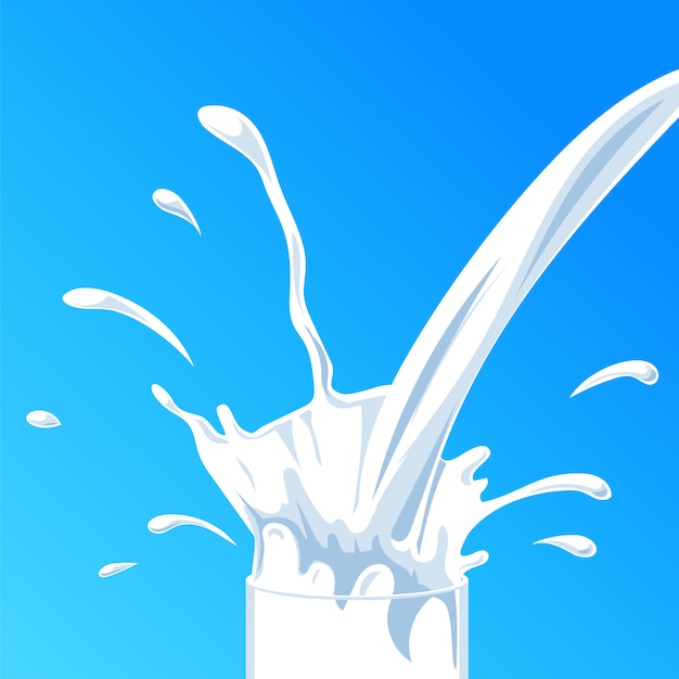 Melk splash. illustratie.