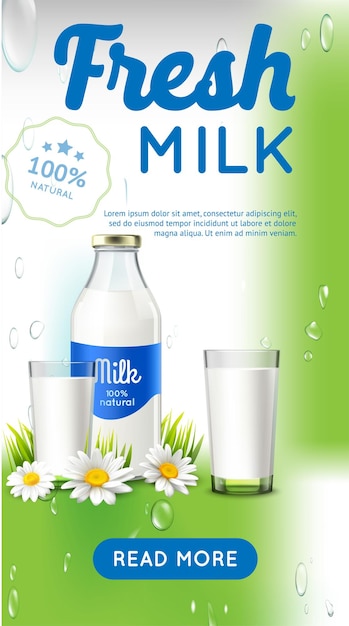 Melkfles en glas in de natuur