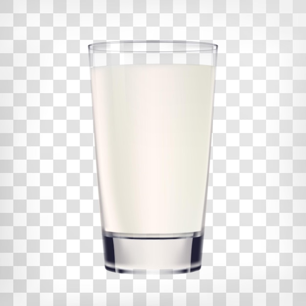 Vector melkglas op transparante achtergrond