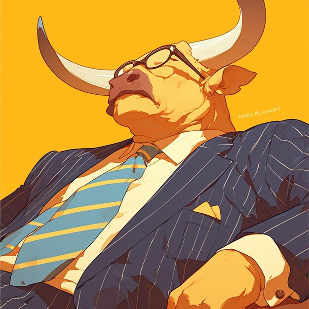 Vector a mellow ox lawyer cartoon style