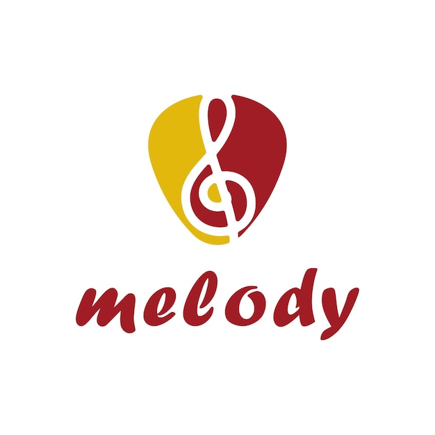 Melodic strum, a guitar picks tuner and music symbol logo design