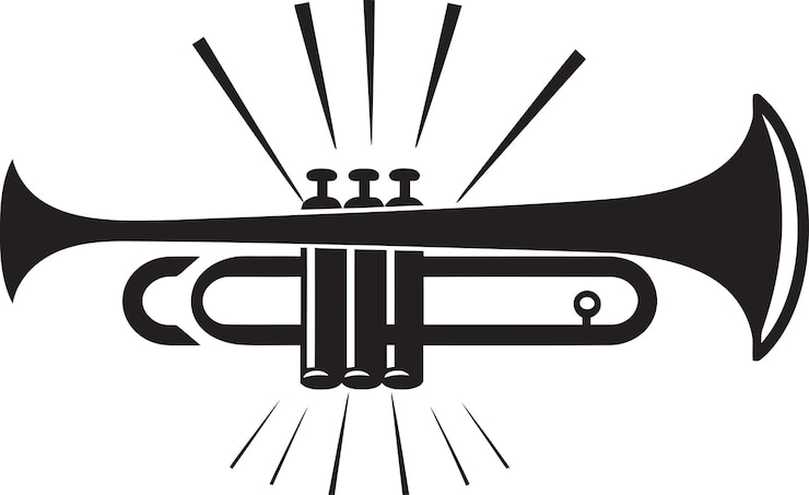Vector melodische majesteit muziek trompet icon design harmony herald sound icon emblem