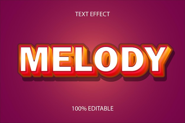 Melody color orange red editable text effect