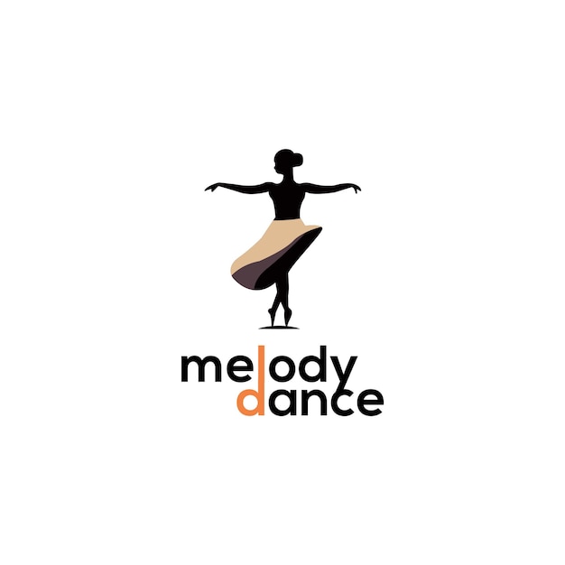 Melody Dance Girl logo design dancing girl vector iconCreative abstract dance logo design