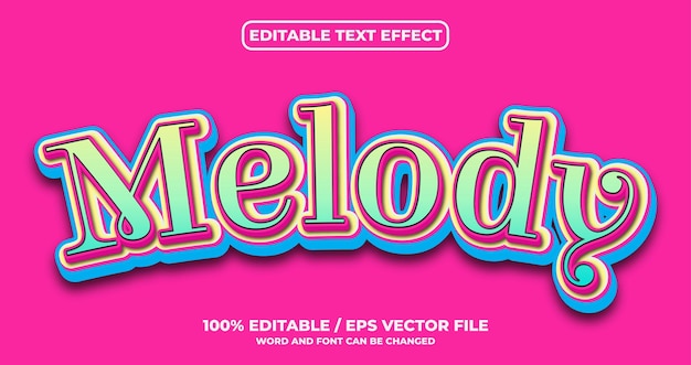 Vector melody editable text effect