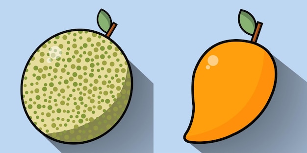 Meloen en mango vector